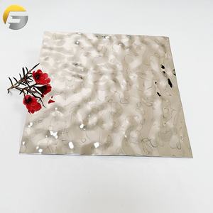 CL0131 pannello per soffitto decorativo in rilievo in lamiera di ondulazione dell'acqua in acciaio inossidabile argento - Product Image 3