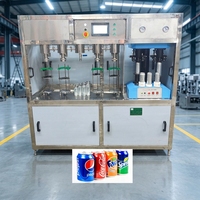 2 4 boquillas de cabeza personalización isobárica bebida carbonatada cerveza 330ML 500ML máquina selladora de llenado de latas de refresco con lavado