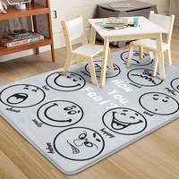 Tapis de chambre à coucher imprimé grand format avec visage souriant pour bébés et adolescents, décoration amusante pour la maison