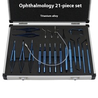 21-Piece High Quality White Cataract Surgery Instrument Kit Optics Instruments for Ophthalmic Microscopic Eye Microsurgery