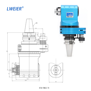 Cabezal de Fresado Lateral Tipo Disco LWEIER BT40-FMB, Cabezal Angular para Centro de Mecanizado de Cavidades Profundas, 1 Año de Garantía - Product Image 6