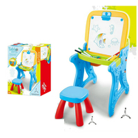 Planche à dessin éducative debout pour enfants, planche à dessin et à écriture effaçable, table avec chaise