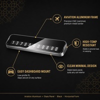 YUEHANGTC Support de téléphone pour tableau de bord de voiture en alliage d'aluminium aéronautique et verre trempé, avec porte-numéro de stationnement