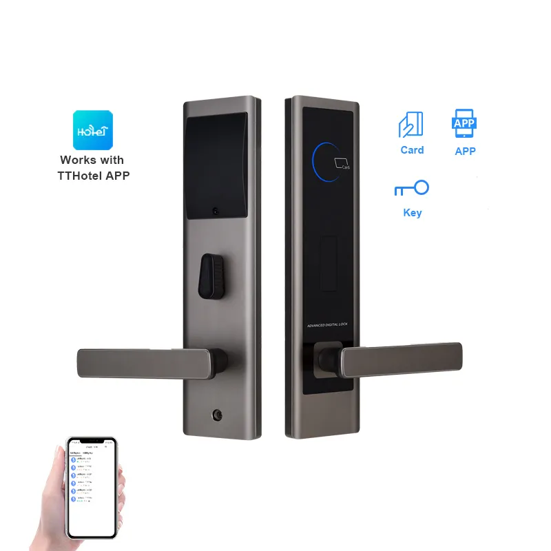 YOHEEN rfid card hotel door lock, Electronic key card smart hotel lock system with TThotel wifi App software