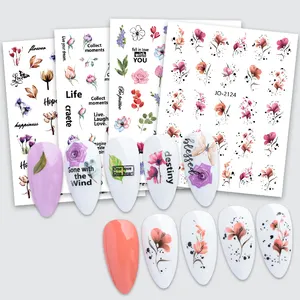 2023 Autumn Blossom Exquisite Flower Decal Leaves Nail Design Butterfly Fall Floral Nail Art Stickers