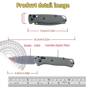 Venta al por mayor de fábrica, cuchillo BUGOUT 533 personalizado OEM con hoja S30V de punta caída, adecuado para cuchillos de bolsillo tácticos para camping. - Product Image 6