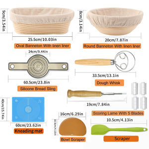 Panier <span class=keywords><strong>à</strong></span> <span class=keywords><strong>pain</strong></span> de fermentation personnalisé ensemble de pâte outils de <span class=keywords><strong>pain</strong></span> rond de cuisson <span class=keywords><strong>à</strong></span> domicile ensemble de paniers d'épreuvage de <span class=keywords><strong>pain</strong></span> avec couvercle en lin - Product Image 3