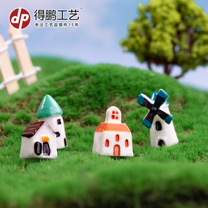 Adornos de Paisaje en Miniatura de Musgo, Casas de Resina, Molinos de Viento, Decoración Creativa para el Hogar - Product Image 2