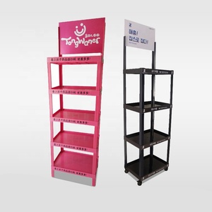 Estante de almacenamiento de plástico de varios niveles de alta resistencia con ruedas para exhibición de alimentos y bebidas de aceite de cocina - Product Image 1