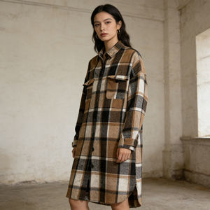 Gabardina Ligera y Transpirable para Mujer, Estilo Casual con Botones, Larga, para Primavera - Product Image 1