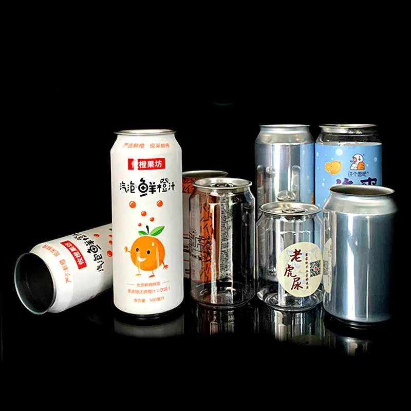 Lattine di alluminio stampate vuote facili da aprire 330ml 12oz 16oz con coperchi per bevande analcoliche gassate di soda di birra