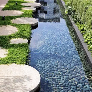 Khoáng sản tự nhiên màu đen đánh bóng sỏi cho các điểm nhấn nội thất vườn Pond Bìa Patio trang trí hồ cá trang trí nhà cảnh quan - Product Image 4