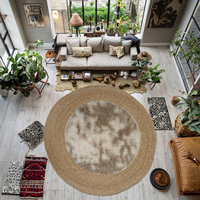 Handgemachter Boho Round Rope Rug Plüsch teppich mit Muster für Home Decor Teppich