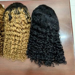 Perruques Courtes Bouclées Ondulées Effet Vague d'Eau en Cheveux Humains, Vente en Gros, Cheveux Brésiliens Vierges Ondulés Bouclés, HD Transparent pour Perruques Frontales pour Femmes - Product Image 2