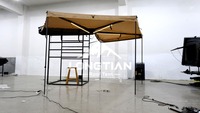 Auvent latéral de véhicule 270 degrés à double poteau avec bande LED, en Oxford 600D et PVC 1000D, 4 pieds, étanche
