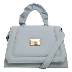 Sac bandoulière Fana Bonita Luisa bleu ciel, 7 pouces, fermeture éclair, en PU vegan, cadeau d'été - Product Image 3