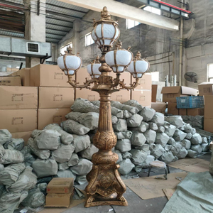Lampes de jardin européennes décoratives en <span class=keywords><strong>fer</strong></span> forgé rétro, lampadaire, décoration, zones piétonnes, lanterne sur poteau - Product Image 6