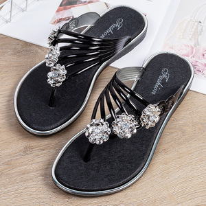 Fornitura diretta dalla fabbrica di nuove ciabatte piatte con fascetta per donna, leggere, alla moda, casual, sandali da spiaggia - Product Image 4