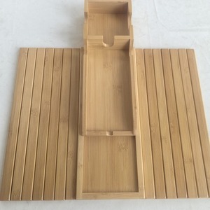 Bamboo <b>Sofa</b> Armrest <b>Tray</b> Foldable Storage Living Room Snack Plate - Product Image 4