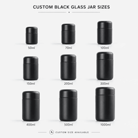 Frascos de Vidrio Personalizados de 4oz, 8oz y 16oz, Herméticos, para Guardar Flores, Cogollos, Hojas de Tabaco, Color Violeta Negro, con Protección UV