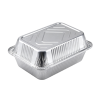 Conteneur en aluminium argenté, résistant au four, jetable pour barbecue et emballage à emporter