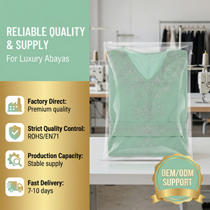 Chiffon Rhinestone Muslim <b>Dress</b> <b>for</b> <b>Eid</b> Women <b>Long</b> Sleeve Maxi Festive ODM Collection - Product Image 6