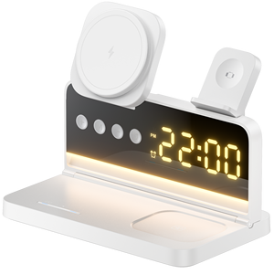 Estación de Carga Inalámbrica Plegable 4 en 1, Carga Rápida Magnética de 15W con Reloj y Luz Nocturna para <span class=keywords><strong>iPhone</strong></span>, <span class=keywords><strong>Apple</strong></span> Watch y AirPods - Product Image 1