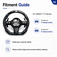 Volant en cuir de luxe avec fibre de carbone et LED personnalisables pour modèles F30/F10/F15