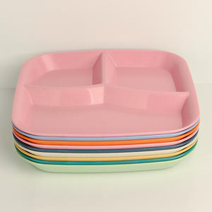 <span class=keywords><strong>Assiette</strong></span> carrée <span class=keywords><strong>jetable</strong></span> à trois compartiments en paille de blé, plateau <span class=keywords><strong>compartiment</strong></span>é pour restauration rapide, plat pour école maternelle - Product Image 4