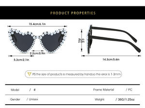 نظارات شمسية أنيقة بدون إطار إطار صغير ظلال حلوى الحفلات ظلال نظارات على شكل قلب - Product Image 5