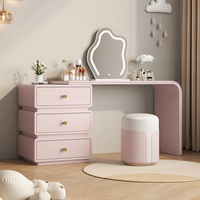 Coiffeuse de chambre à coucher Offre Spéciale avec miroir Ensemble de table de maquillage en cuir Coiffeuse moderne nouveau design Coiffeuse de haute qualité avec placard