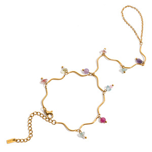 Joyería, Brazalete <span class=keywords><strong>de</strong></span> Acero Inoxidable Chapado en <span class=keywords><strong>Oro</strong></span> <span class=keywords><strong>de</strong></span> 18K con Mariposa y Anillo <span class=keywords><strong>de</strong></span> Dedo con Circonita Cúbica Brillante <span class=keywords><strong>para</strong></span> Mujer - Product Image 5