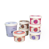 Gobelet à crème glacée à paroi simple en papier kraft recyclé, écologique, jetable, avec logo personnalisé imprimé, 4 oz, 32 oz, couleur personnalisée