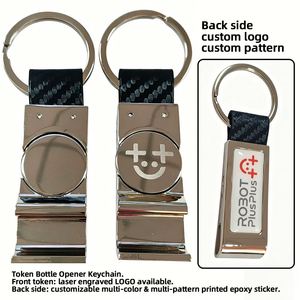 Custom Design Metal Keyring Supermarket Metal Printing Shopping Cart Chip Trolley Token Coin Keychain Key Ring - Product Image 3