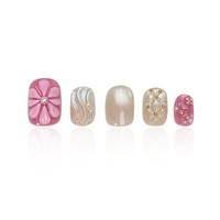 Y20 En gros Fournitures de faux ongles à presser colorés, motif floral fait main, réutilisables, pour fête, en set