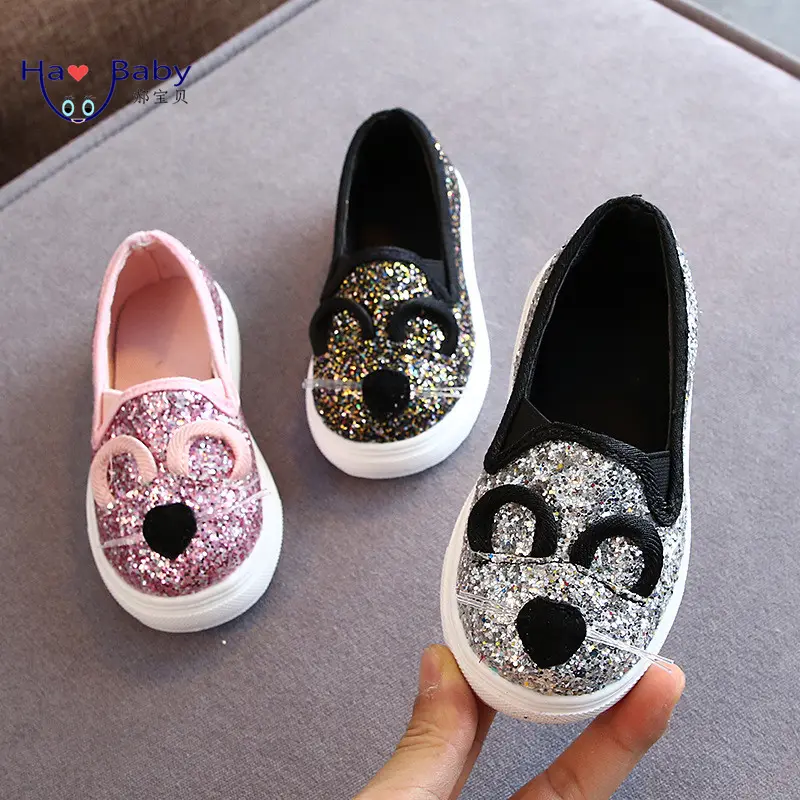 Hao bebek karikatür kedi çocuk kız çocuk rahat ayakkabılar