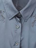 Ensemble femme 2026 : Nouvelle chemise décontractée à manches longues brodée de perles + pantalon rétro brodé de perles pour femme