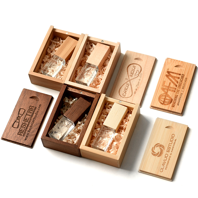 JASTER Wooden Creative USB Flash Drive 4GB 8GB 16GB 32GB 64GBUSB2.0  Photography Memory Storage U Disk Free Custom logo