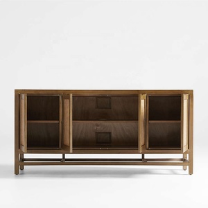 Buffet moderne de luxe 68 pouces avec portes <span class=keywords><strong>en</strong></span> fibre tressée et bois vieilli pour projets de villas et d'hôtels - Fabricant OEM/ODM - Product Image 4
