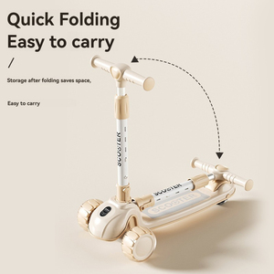 Trottinette pour enfants réglable et pliable avec 3 roues LED clignotantes, style moderne pour les jeux en plein air, pour les enfants de 3 à 12 <span class=keywords><strong>ans</strong></span> - Product Image 6