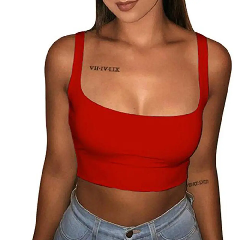 Logo kustom dicetak lucu olahraga polos kosong dipasang seksi dasar bergaris putih tabung rajut Tank Top Crop wanita