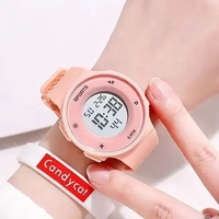 Montres numériques pour hommes Montres-bracelets à quartz en silicone noir Grand cadran Étanche Affichage électronique à led Horloge Chronomètre pour hommes