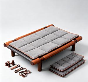 Wholesale Raised Pet <b>Bed</b> with Wood Legs Waterproof Leather <b>Dog</b> Cat <b>Bed</b> Orthopedic Washable OEM Custom Logo - Product Image 1