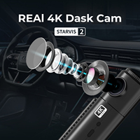 Caméra de tableau de bord EM60 avec double objectif (avant 4K, arrière 2K), Wi-Fi, grand angle 150°, WDR, vision nocturne supérieure, contrôle par application, mode stationnement et ADAS
