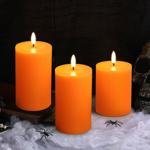 Mermei của ngọn lửa thực sự 3D <span class=keywords><strong>LED</strong></span> nến với pin hoạt động điều khiển từ xa paraffin sáp trụ cột cho trang trí nội thất Halloween bên - Product Image 5