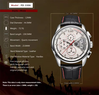 Montre-bracelet à quartz Pagani Design PD-3306 3306, bracelet en cuir étanche, montre de luxe pour homme, Reloj Hombre + boîte