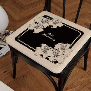 French Retro Chair <b>Cushion</b> With Floral Pattern Soft Polyester Seat Pad For Dining Office Winter Use - Product Image 5