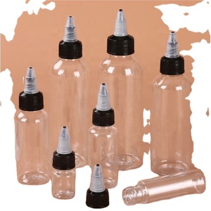 Empty <b>Squeeze</b> Dispensing 30ml 60ml 100ml Tattoo Ink Pigment Sauce Ketchup clear PET Plastic <b>Bottle</b> Twist Cap - Product Image 1