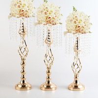 Vase de table en fer forgé pour mariage, chandelier en cristal, porte-fleurs pour restaurant occidental, support de fleurs, guide routier de galvanoplastie