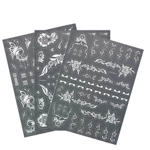 Pochoirs de tatouage au henné de grande taille pour la main, le pied et le corps, modèles de pochoirs temporaires au henné creux et imperméables pour <span class=keywords><strong>peinture</strong></span> sur écran, Mehndi - Product Image 1